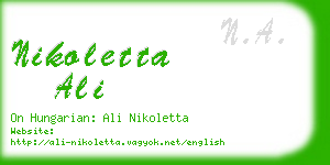 nikoletta ali business card